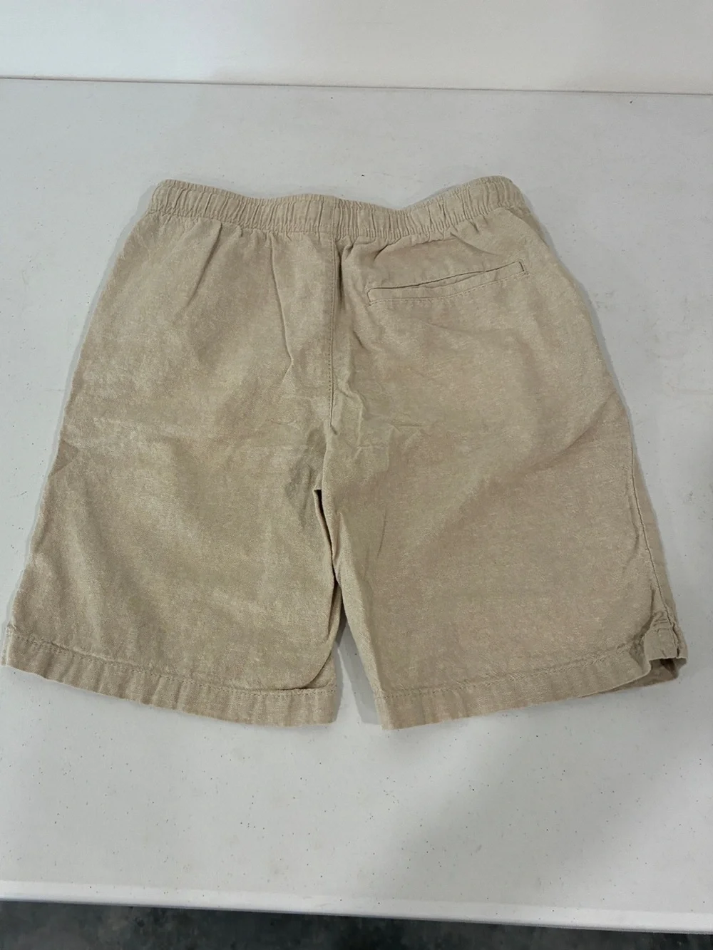 Gap Kids Boys Linen Dock Shorts Light Tan Size XL 14/16- Elastic Waist